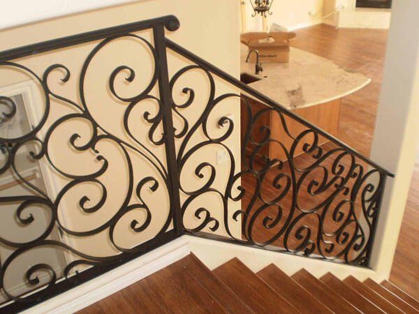 Handrail with Wooden Stair — Ste. K Santee, CA — Sam's Fencing Inc.