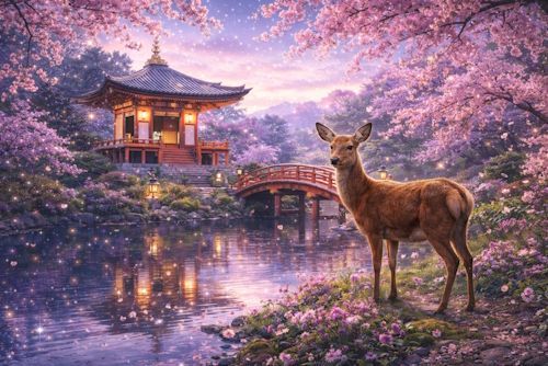 Deer in Japanese Garden