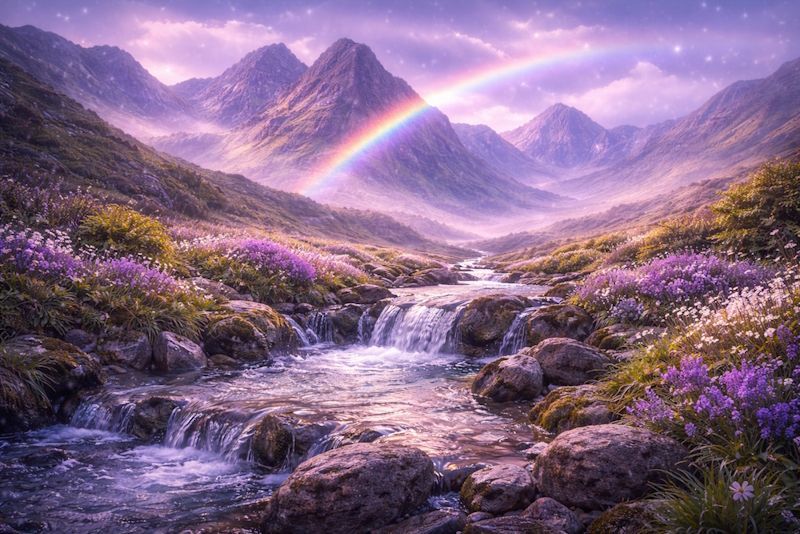 Isle of Skye Landscape with Rainbow