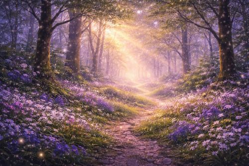 Woodland light landscape