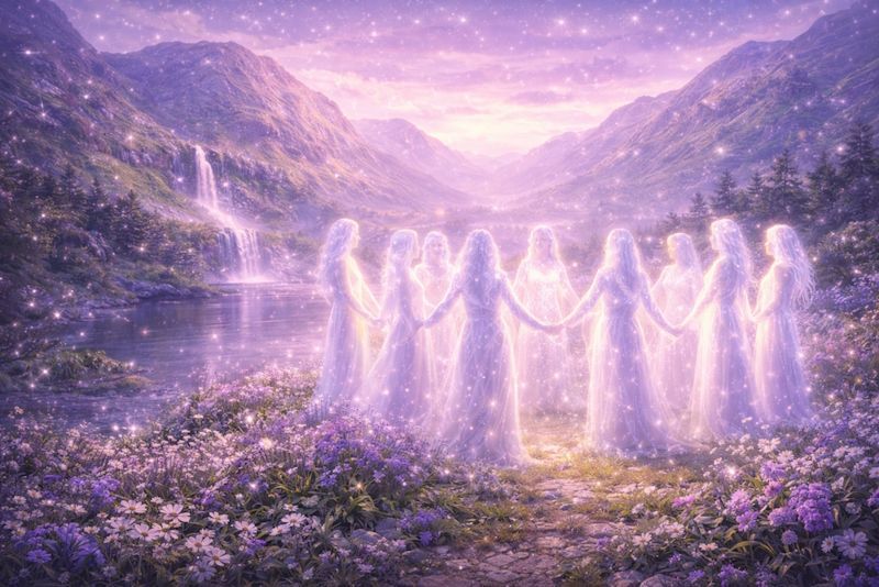 Women's Circle in Scottish Landscape