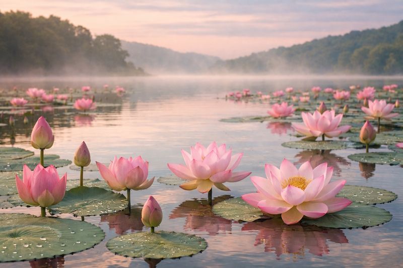 Lotus unfolding at different rates