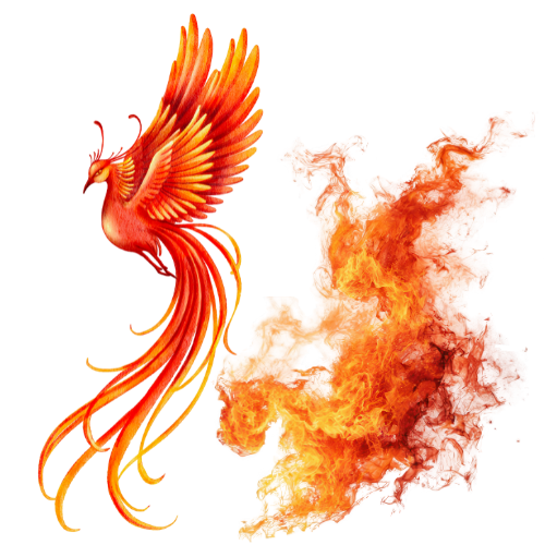 Phoenix Rising from Flames