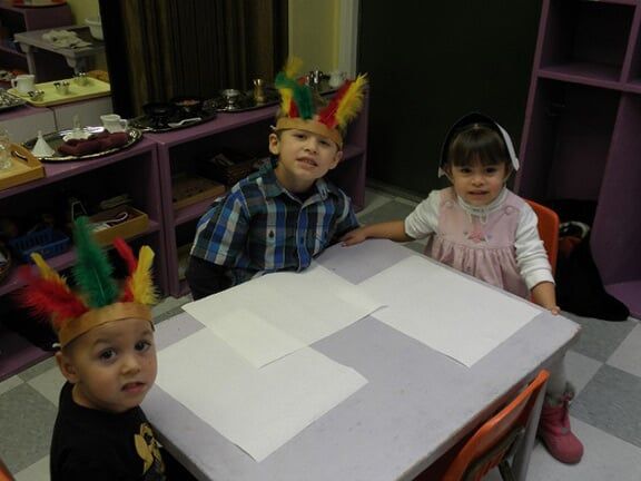Little Kids Doing Thanksgiving Activities — Riverside, CA — Cottonwood Montessori