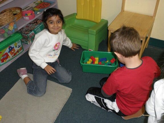 Two Kids Playing in the Classroom — Riverside, CA — Cottonwood Montessori
