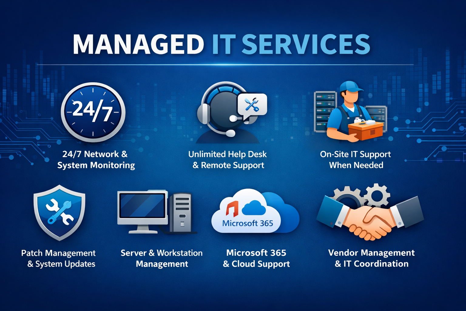 Infographic of the managed IT services Baypointe Technology provides