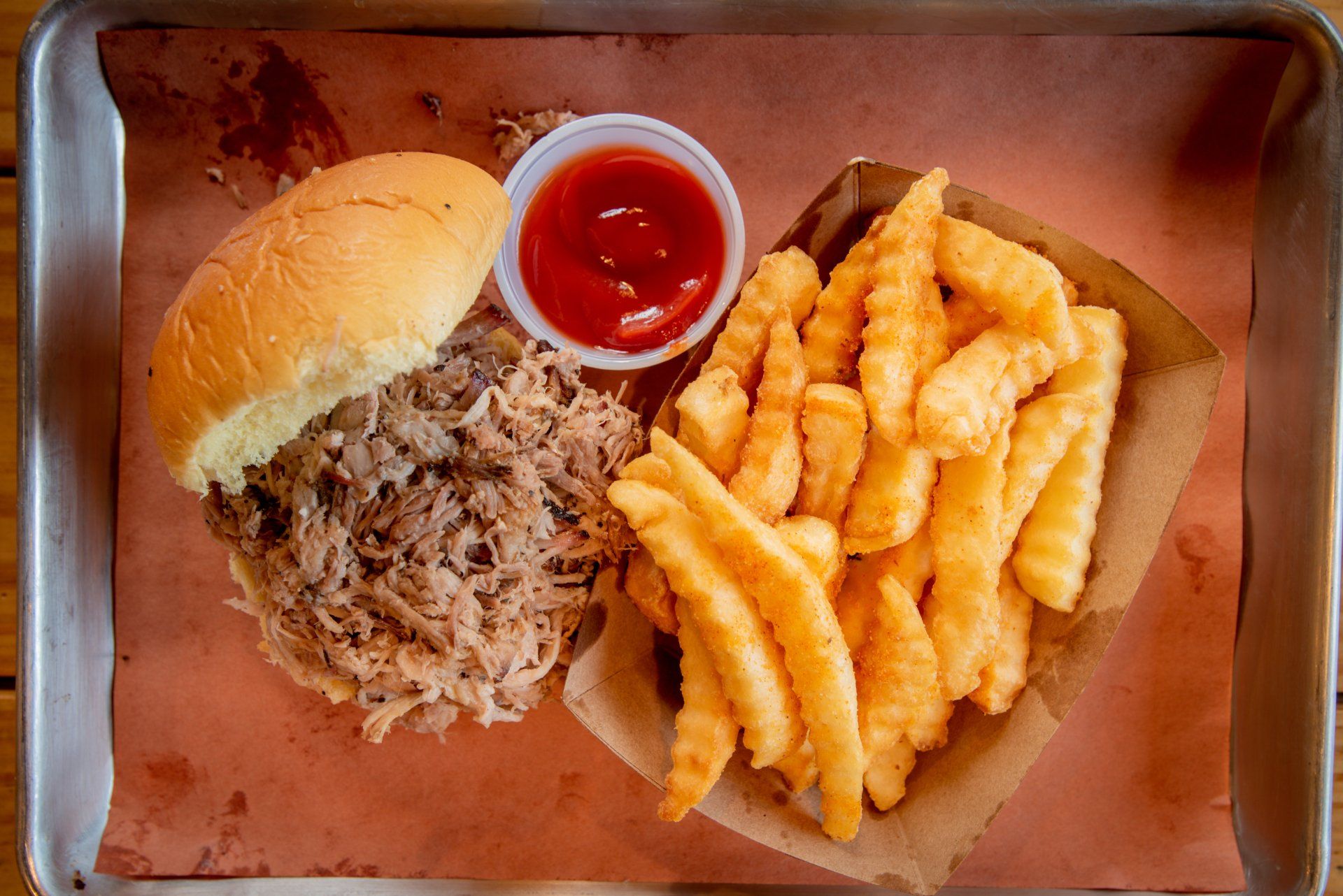 BBQ Sandwich and Fries