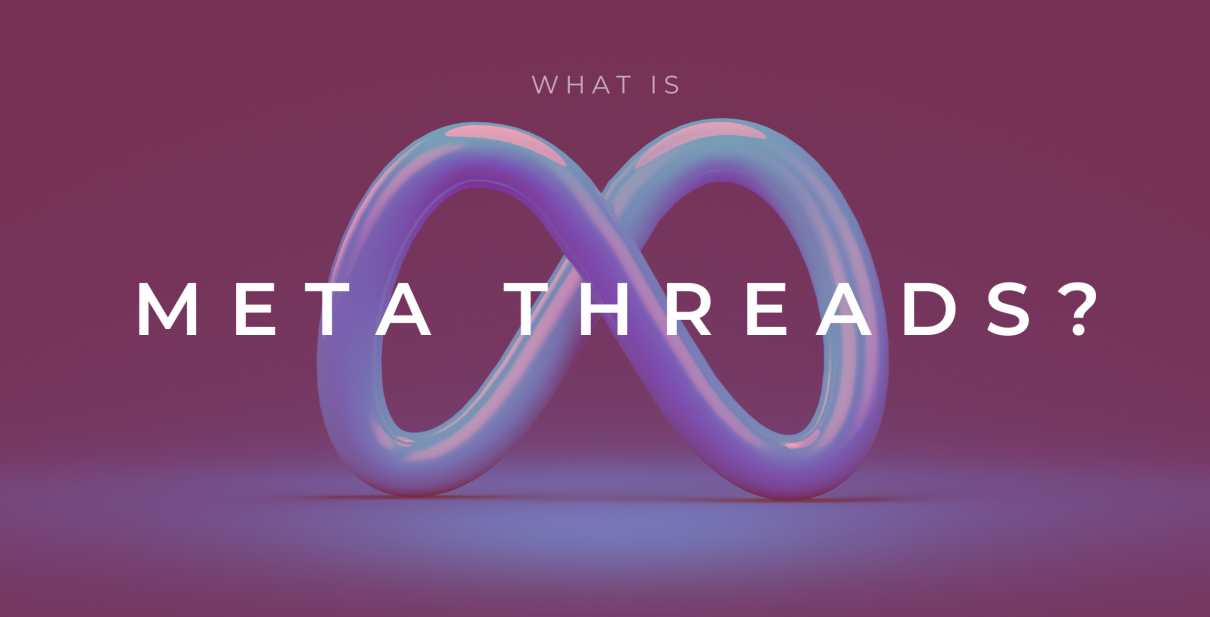 A meta threads logo on a purple background