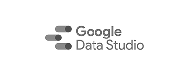 A black and white logo for google data studio on a white background.