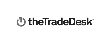 The trade desk logo is black and white on a white background.