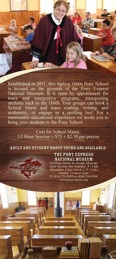 Pony Express National Museum  Pony School Brochure