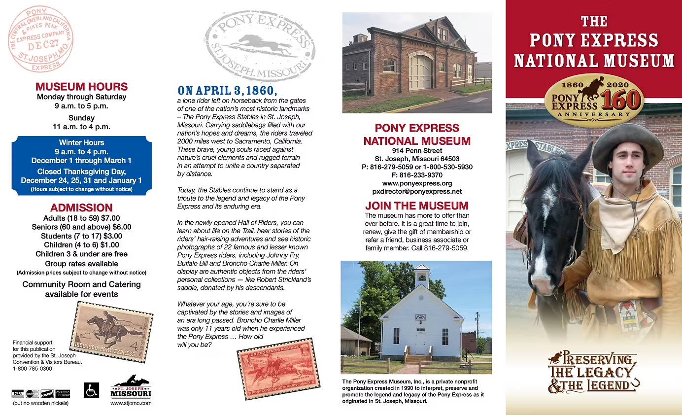 Pony Express National Museum Brochure