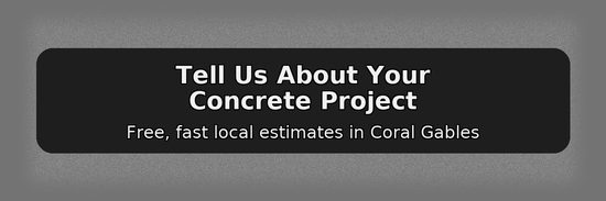 Services banner reading “Tell Us About Your Concrete Project — free, fast local estimates.”