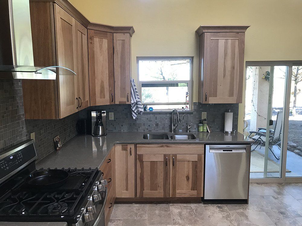 Custom Cabinetry — Kitchen With Wood Custom Design Cabinets in Las Cruces, NM