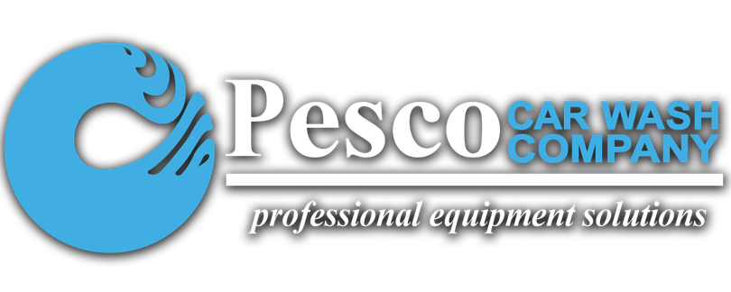 A logo for pesco car wash company professional equipment solutions