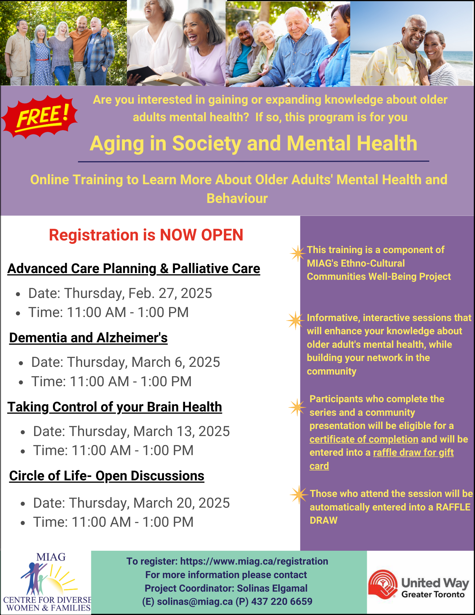 A flyer for emotional wellness and mental health registration is now open