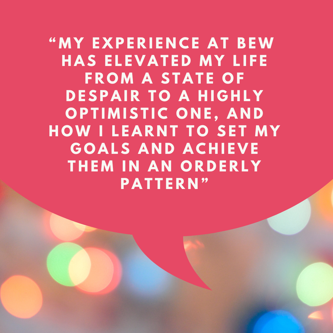 A pink speech bubble says