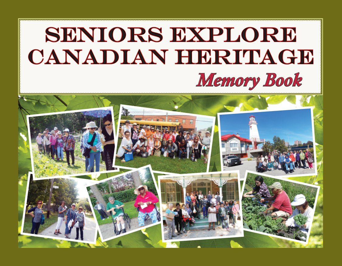 The cover of a book titled seniors explore canadian heritage
