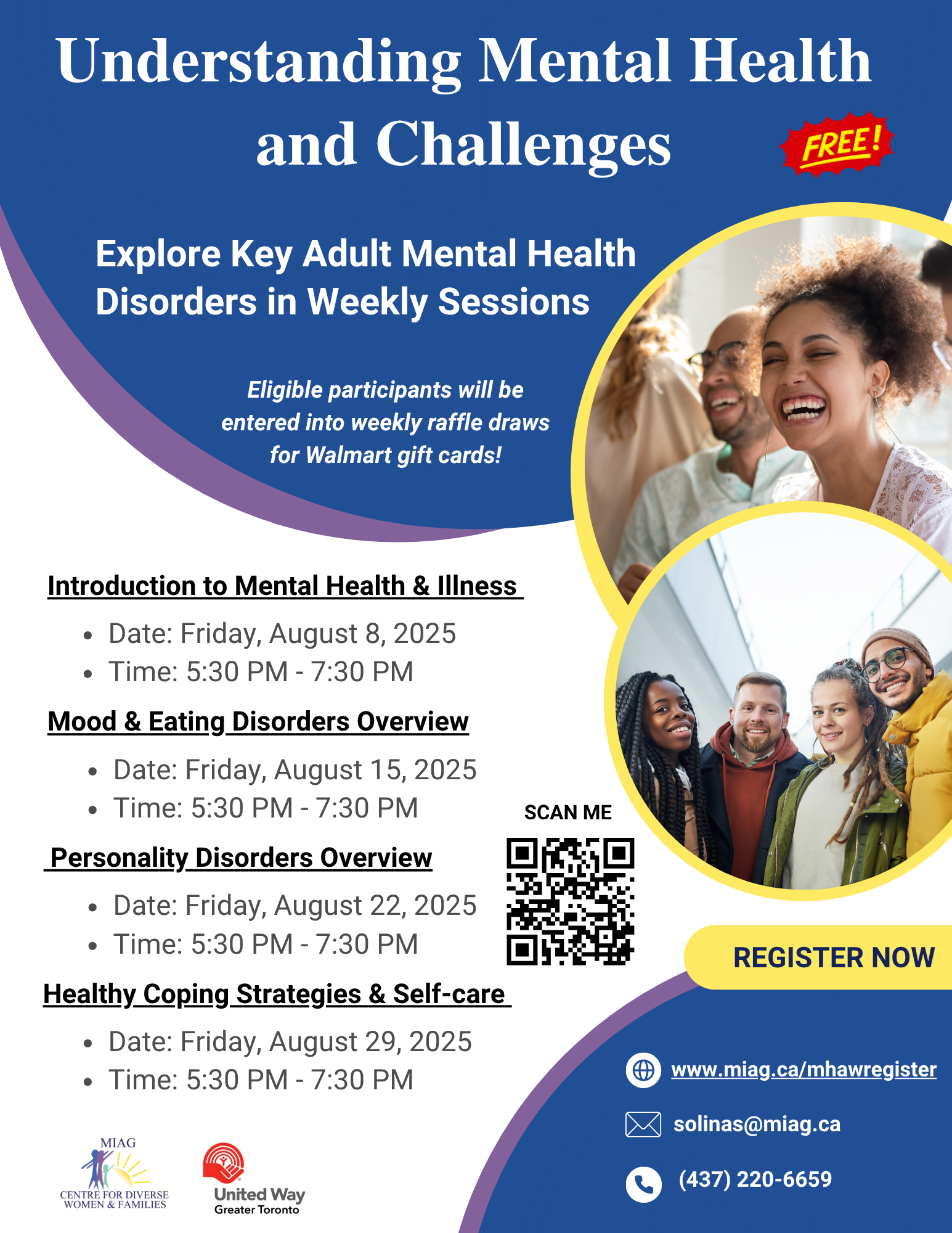 A flyer for a free course on Disorders and mental health.