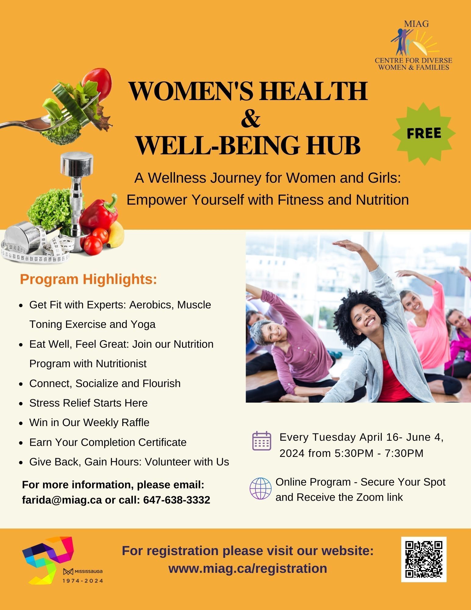a poster for a women 's health and well being hub .