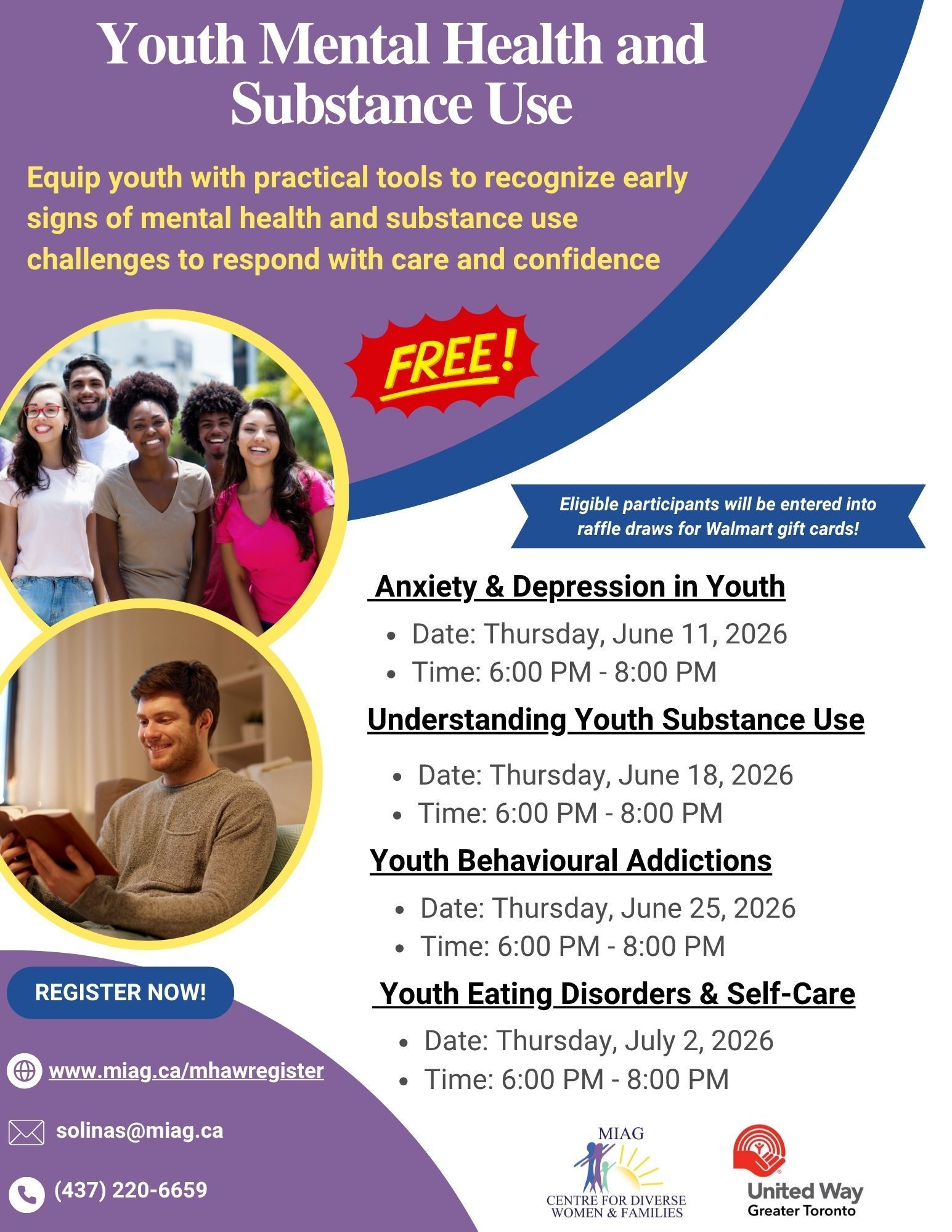 A flyer for a seminar on Youth Mental Health and Substance Use