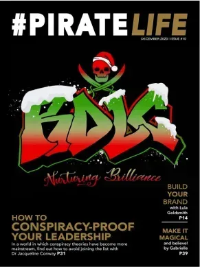 A pirate life magazine with a skull on the cover