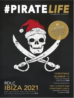 A pirate life magazine cover with a skull and crossed swords