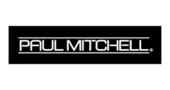 Paul Mitchell logo in white text on a black rectangle.