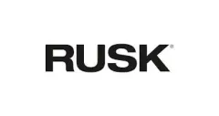 RUSK brand logo in black text on a white background.
