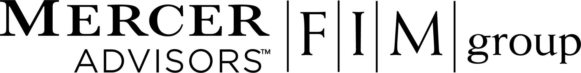 A black and white logo for mercer firm group