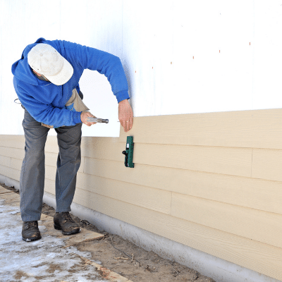 Siding installation in house