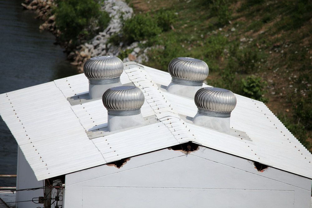 White Roofing with Four Whirlybirds — SRV Roofing in Maroochy River, QLD