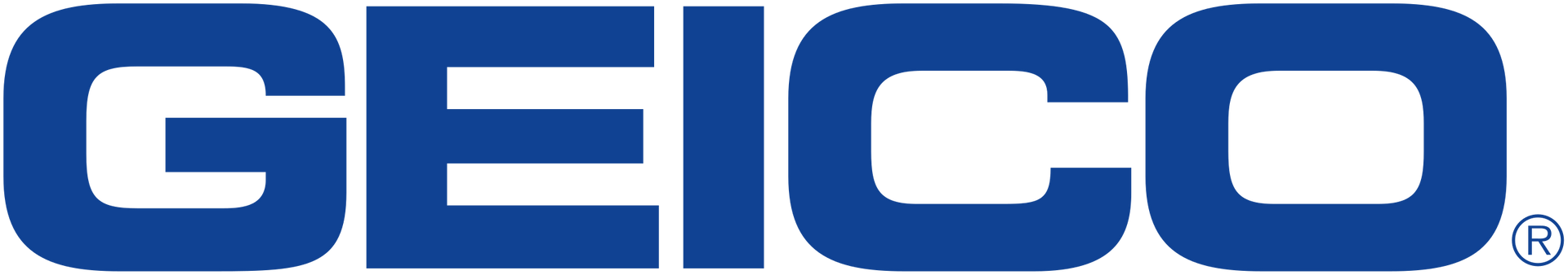 GEICO logo in blue and white.