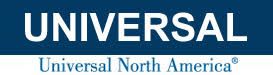 Logo for Universal North America with white text on a dark blue background.