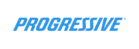 Progressive Insurance logo in blue on white background.