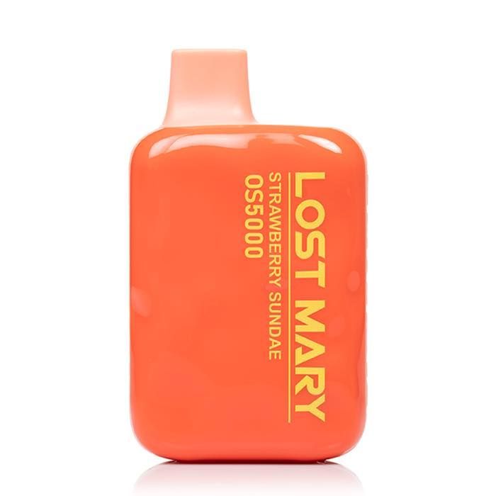 Orange Lost Mary OS5000 vape, Strawberry Sundae flavor.