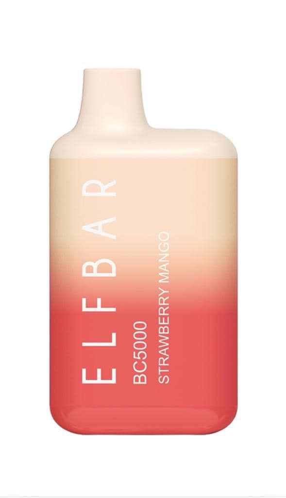 Elf Bar BC5000 Strawberry Mango vape in a pink and peach gradient.