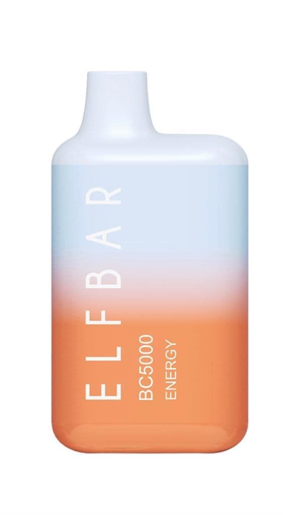 Elf Bar BC5000 Energy vape with a blue to orange gradient.