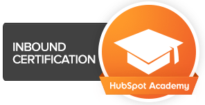 A logo for inbound certification hubspot academy