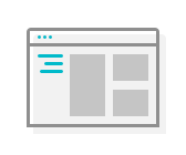 an icon of a web page with a hamburger menu .