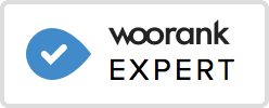 A logo for woorank expert with a check mark in a blue circle.