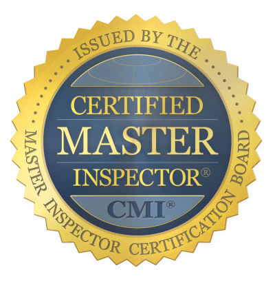 A blue and gold certified master inspector cmi logo