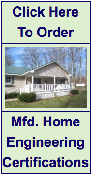 A sign that says click here to order mfd home engineering certifications
