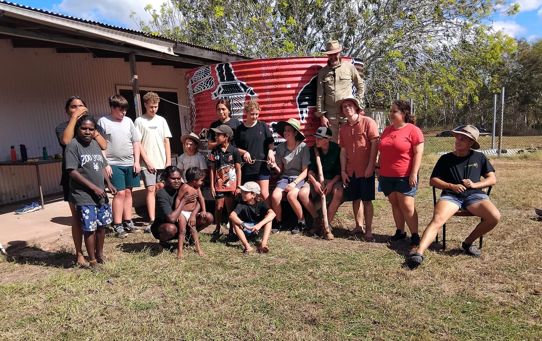 Group of People Posing Outside a Building — Kakadu Billabong Safari Camp in Kakadu, NT