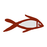 Brown and White Stylized Fish — Kakadu Billabong Safari Camp in Kakadu, NT