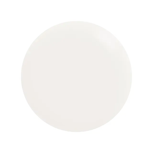 A close up of a white circle on a white background.