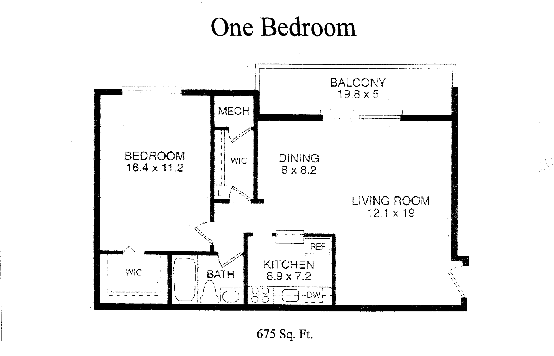 One Bed, 1 Bath | 675 SF