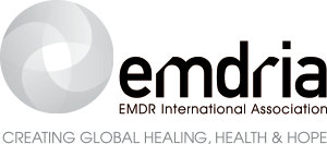 The logo for emdr international association is gray and black