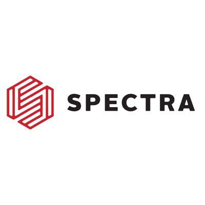Red geometric logo beside the word “SPECTRA” in black on a white background