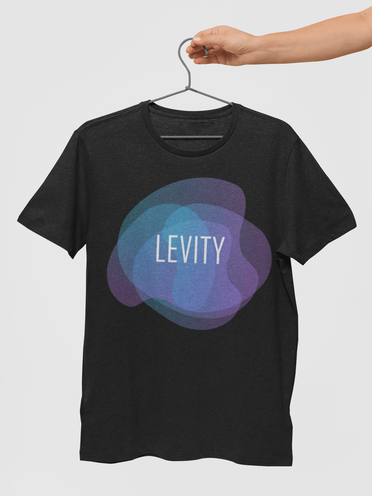 A black t-shirt with the word levity on it